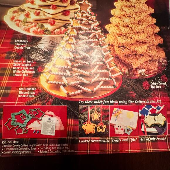 NOS VTG Wilton Christmas Cookie Tree Kit Open Box Complete Set 1994 Baking - Picture 8 of 14